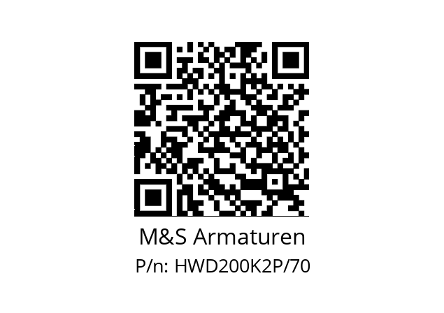   M&S Armaturen HWD200K2P/70