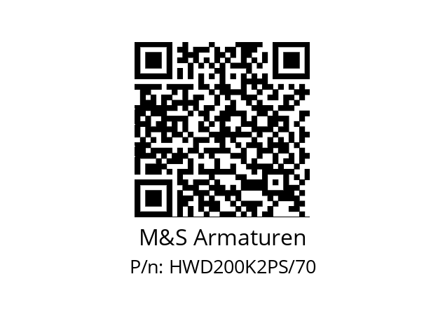   M&S Armaturen HWD200K2PS/70