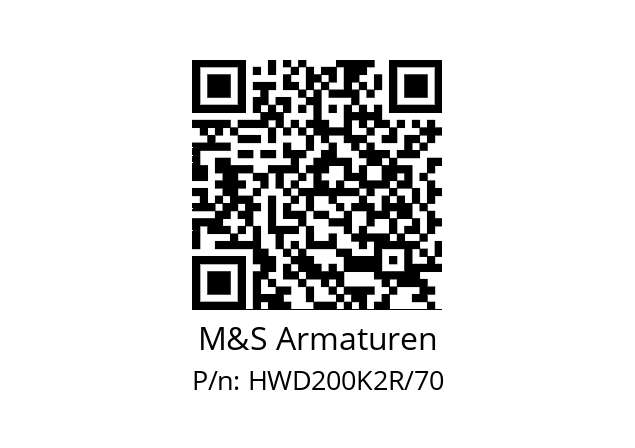   M&S Armaturen HWD200K2R/70