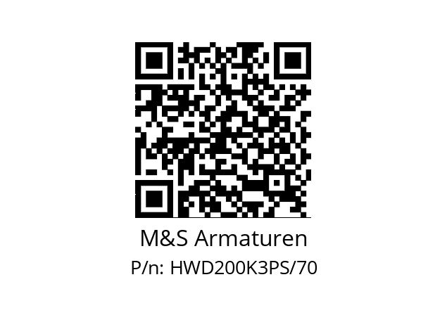   M&S Armaturen HWD200K3PS/70