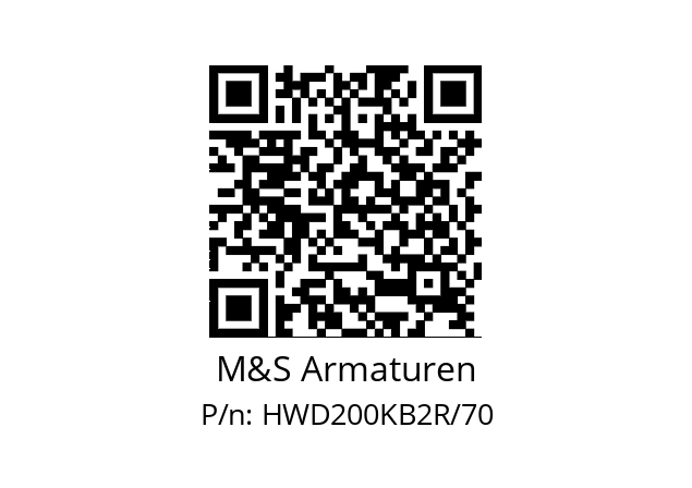   M&S Armaturen HWD200KB2R/70