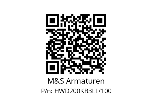   M&S Armaturen HWD200KB3LL/100