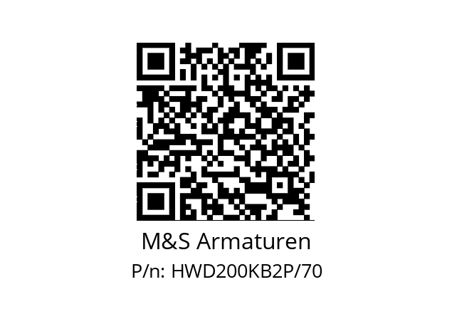   M&S Armaturen HWD200KB2P/70