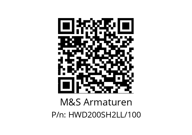   M&S Armaturen HWD200SH2LL/100