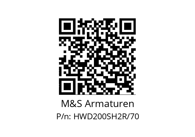   M&S Armaturen HWD200SH2R/70