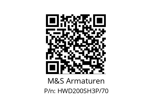   M&S Armaturen HWD200SH3P/70