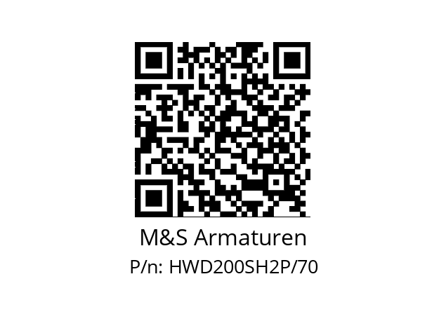   M&S Armaturen HWD200SH2P/70