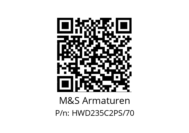   M&S Armaturen HWD235C2PS/70