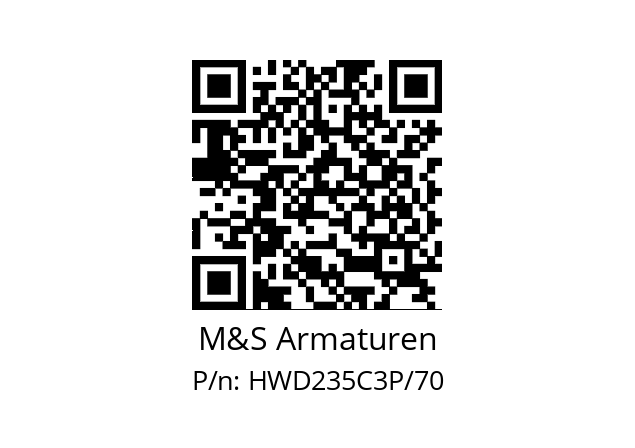   M&S Armaturen HWD235C3P/70