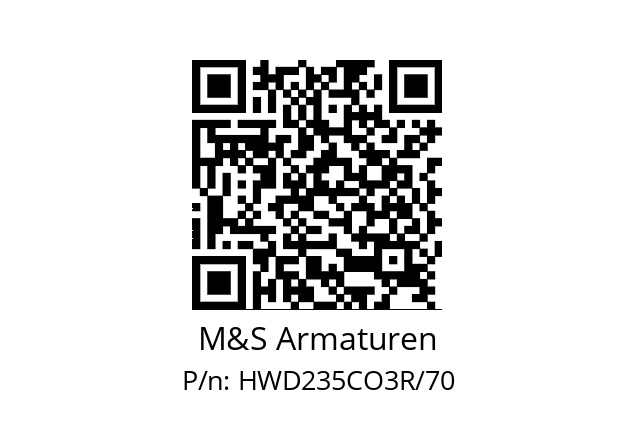   M&S Armaturen HWD235CO3R/70