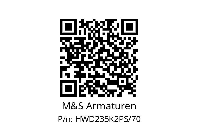   M&S Armaturen HWD235K2PS/70