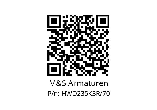   M&S Armaturen HWD235K3R/70