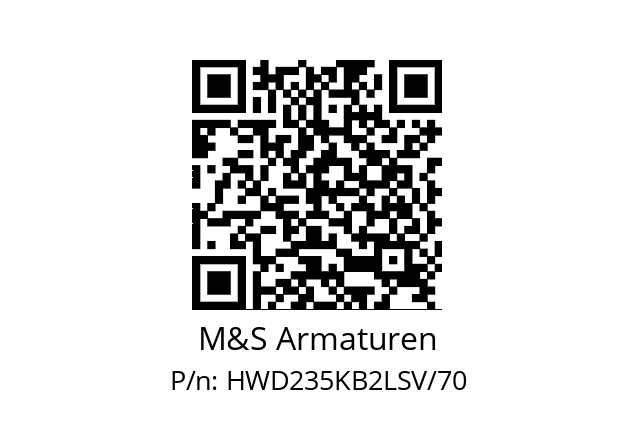   M&S Armaturen HWD235KB2LSV/70