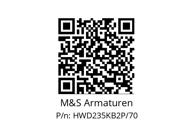   M&S Armaturen HWD235KB2P/70