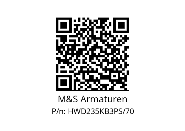   M&S Armaturen HWD235KB3PS/70