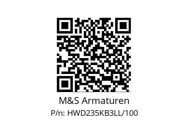   M&S Armaturen HWD235KB3LL/100