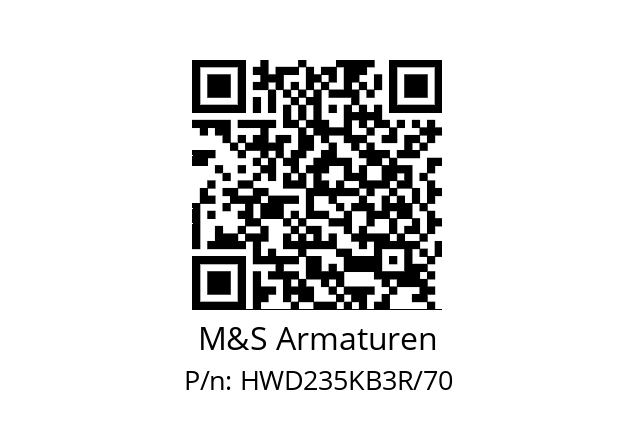   M&S Armaturen HWD235KB3R/70