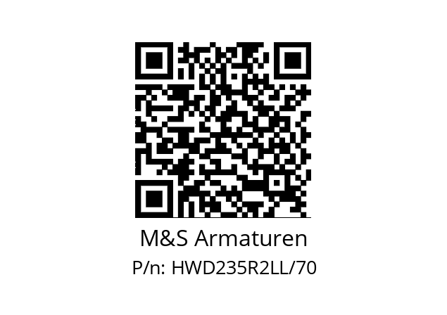   M&S Armaturen HWD235R2LL/70