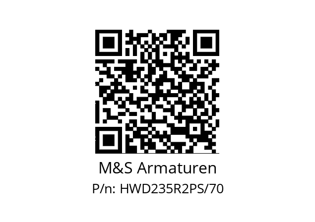   M&S Armaturen HWD235R2PS/70