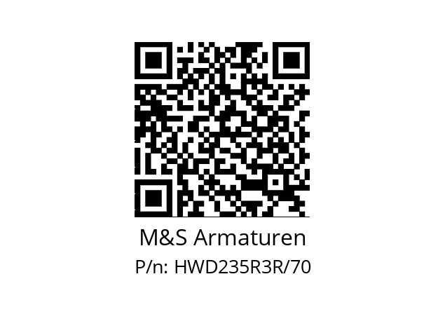   M&S Armaturen HWD235R3R/70