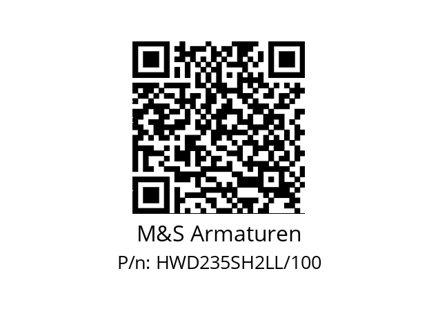   M&S Armaturen HWD235SH2LL/100