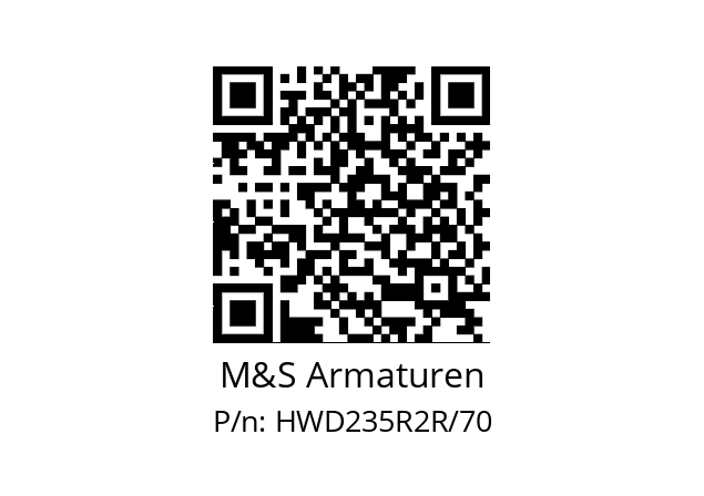   M&S Armaturen HWD235R2R/70