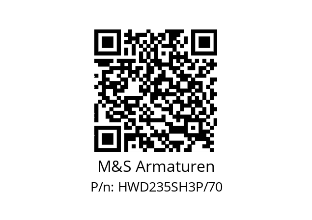   M&S Armaturen HWD235SH3P/70