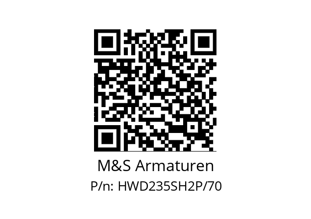   M&S Armaturen HWD235SH2P/70