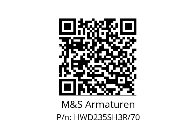   M&S Armaturen HWD235SH3R/70