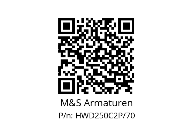   M&S Armaturen HWD250C2P/70