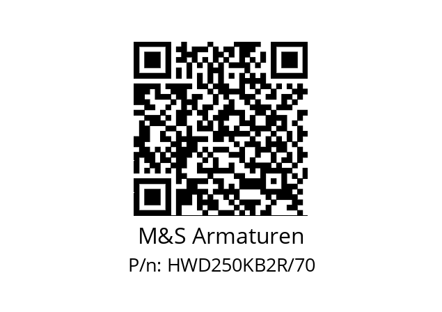   M&S Armaturen HWD250KB2R/70