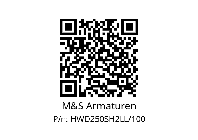   M&S Armaturen HWD250SH2LL/100