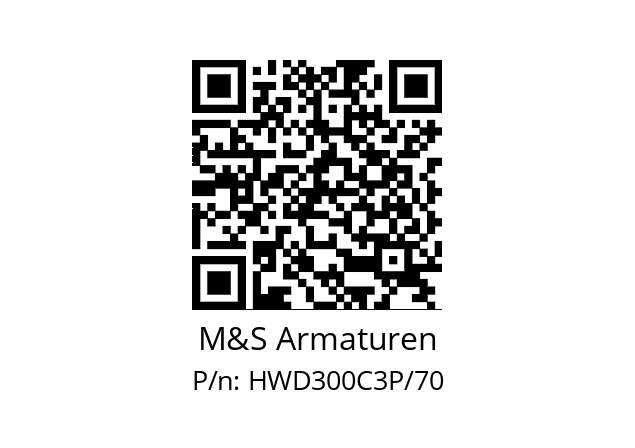   M&S Armaturen HWD300C3P/70