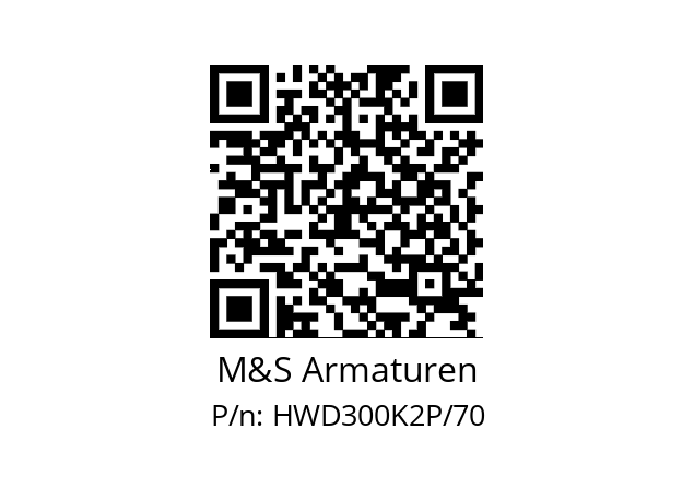   M&S Armaturen HWD300K2P/70