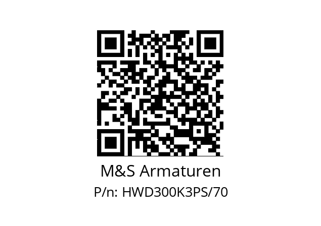   M&S Armaturen HWD300K3PS/70