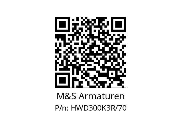   M&S Armaturen HWD300K3R/70