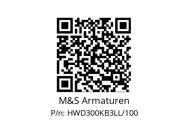   M&S Armaturen HWD300KB3LL/100