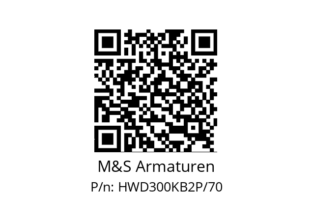   M&S Armaturen HWD300KB2P/70