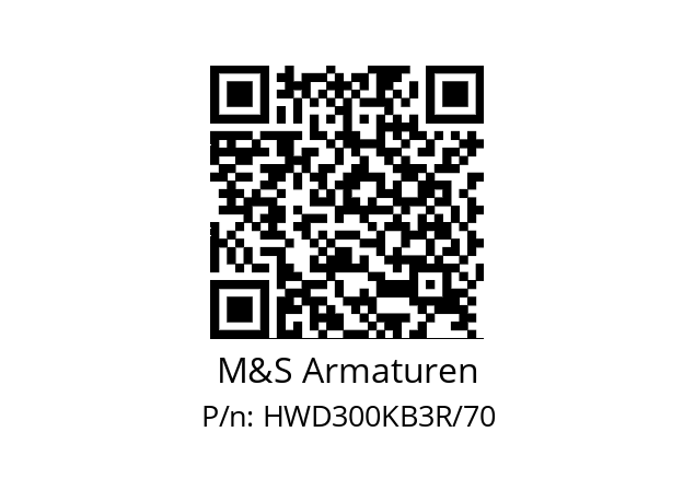   M&S Armaturen HWD300KB3R/70