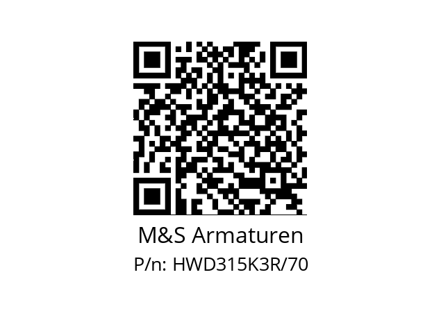   M&S Armaturen HWD315K3R/70