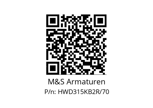   M&S Armaturen HWD315KB2R/70