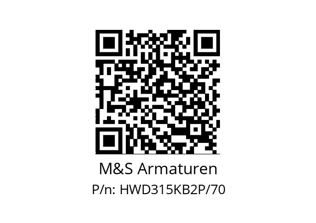   M&S Armaturen HWD315KB2P/70