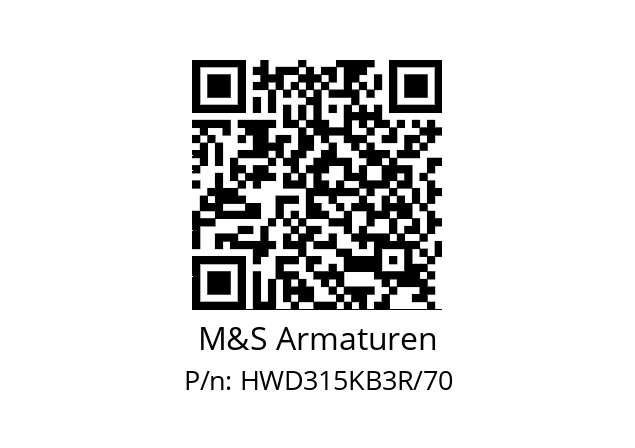   M&S Armaturen HWD315KB3R/70