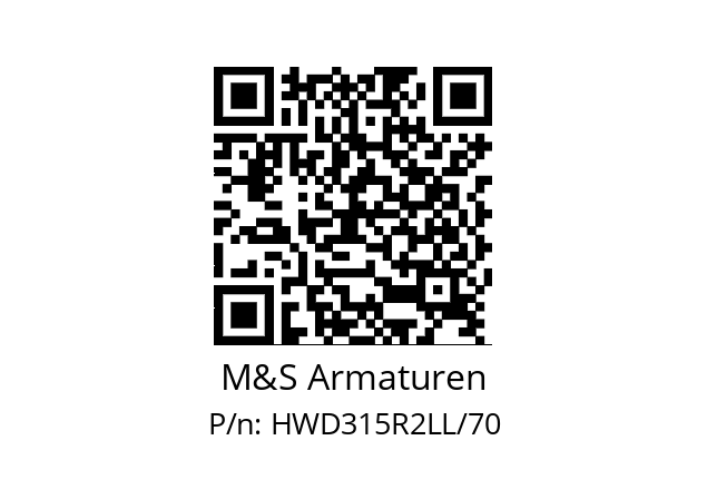   M&S Armaturen HWD315R2LL/70