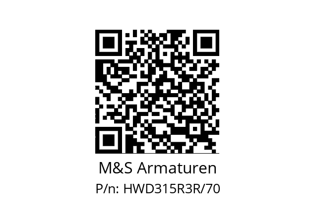   M&S Armaturen HWD315R3R/70