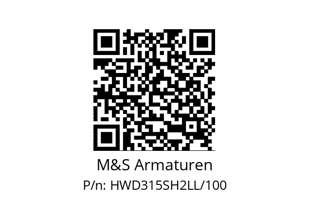   M&S Armaturen HWD315SH2LL/100