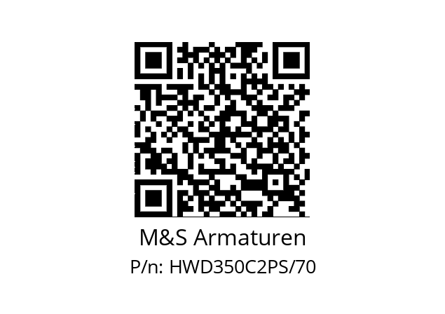   M&S Armaturen HWD350C2PS/70