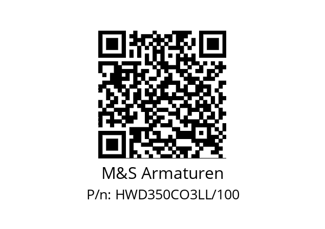   M&S Armaturen HWD350CO3LL/100