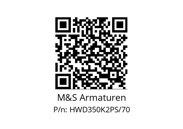   M&S Armaturen HWD350K2PS/70