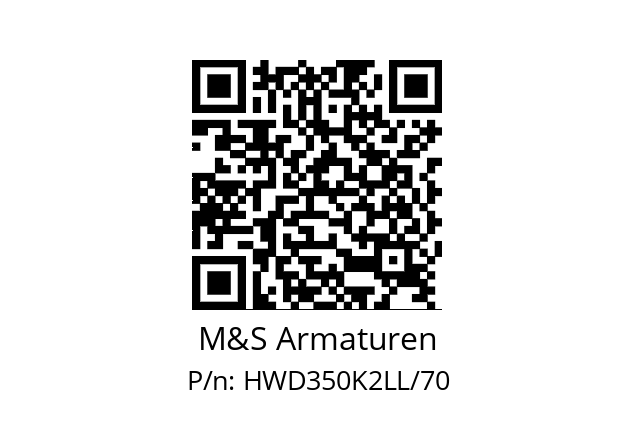   M&S Armaturen HWD350K2LL/70